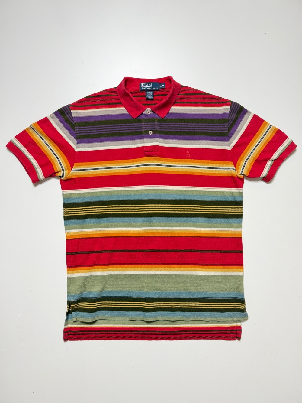 Polo Ralph Lauren Southwestern Blanket Short Sleeve Collar Shirt Mens Medium